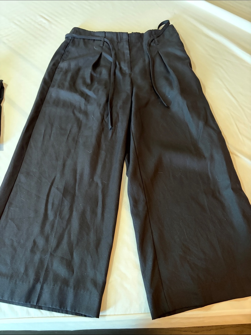 Nine West Black Wide-Leg Drawstring Pants